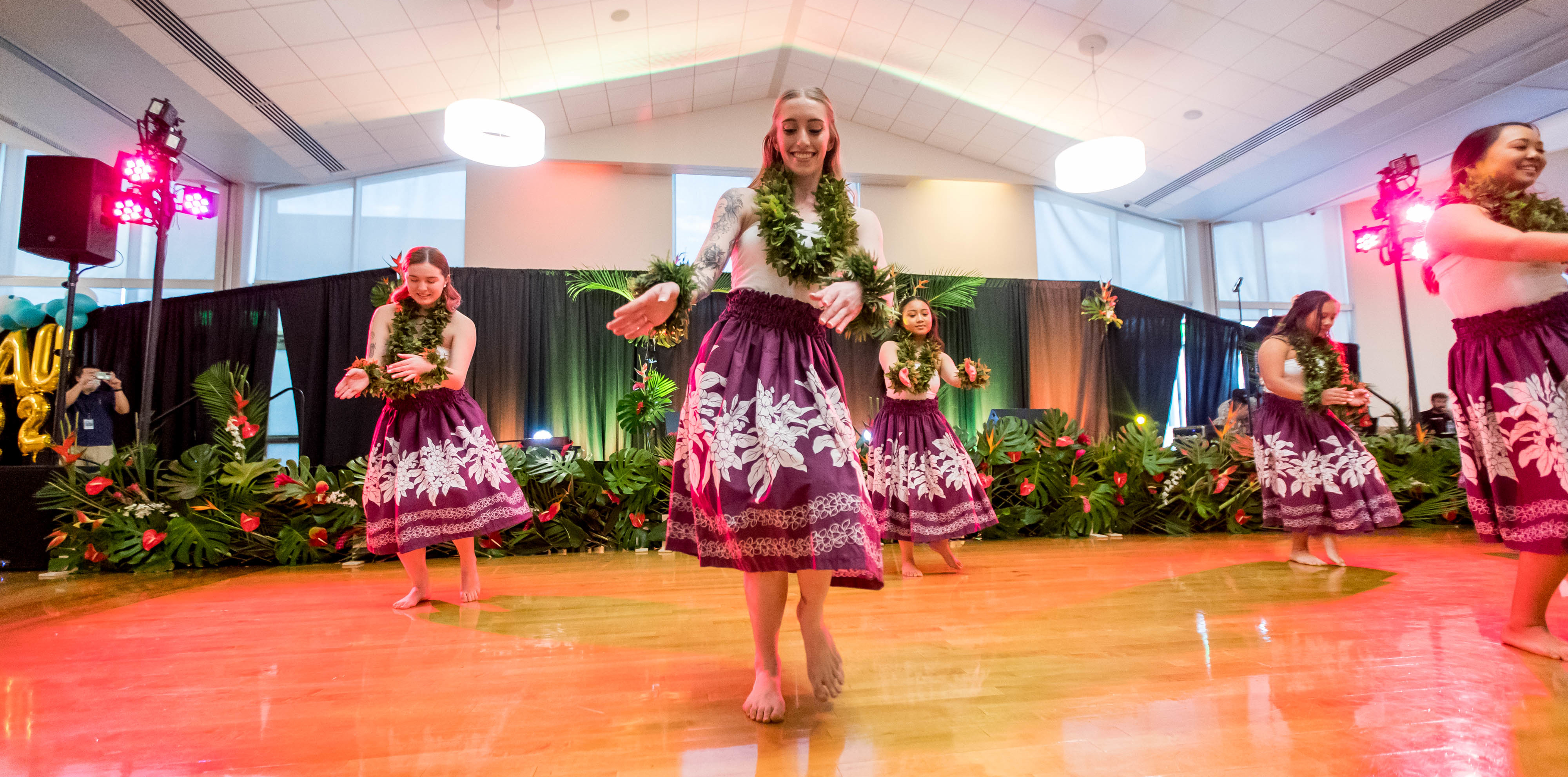 A woman dancing during the 2022 Lū‘au