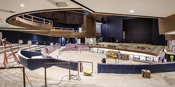 View of the performance hall still under construction