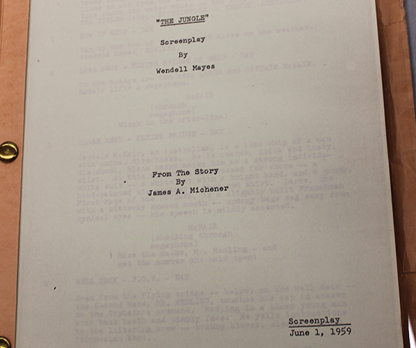 An inside look of the unfinished screenplay, "The Jungle"