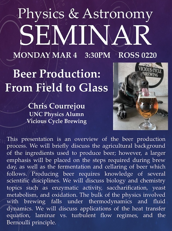 UNC Physics Seminar Beer Production