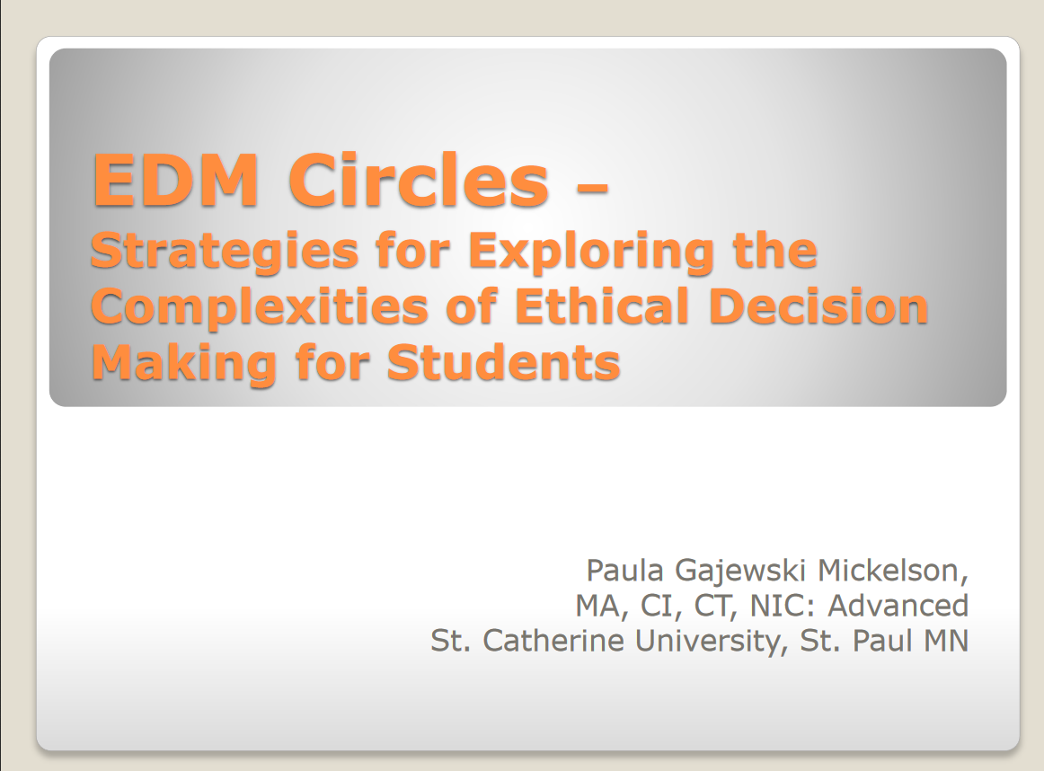 Opening Slide from EDM Circles...