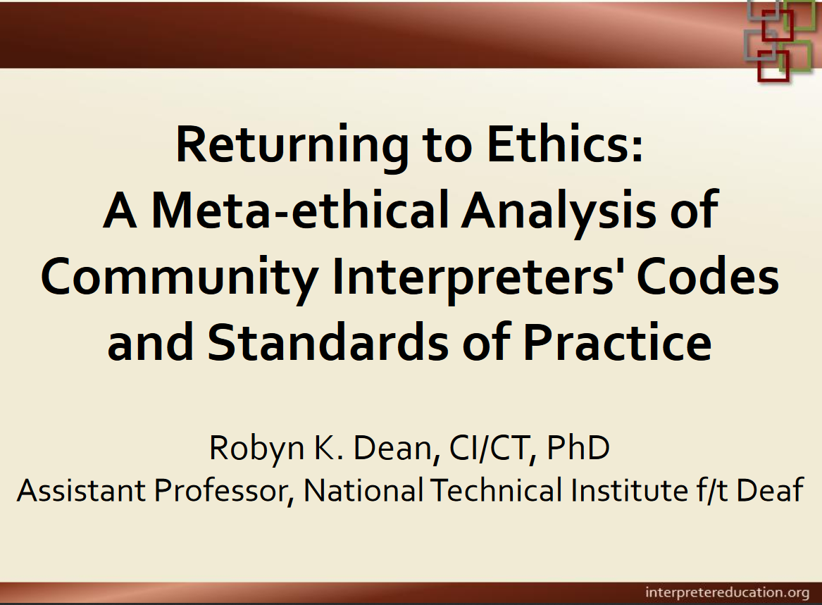 PowerPoint Opening Slide from Returning to Ethics...