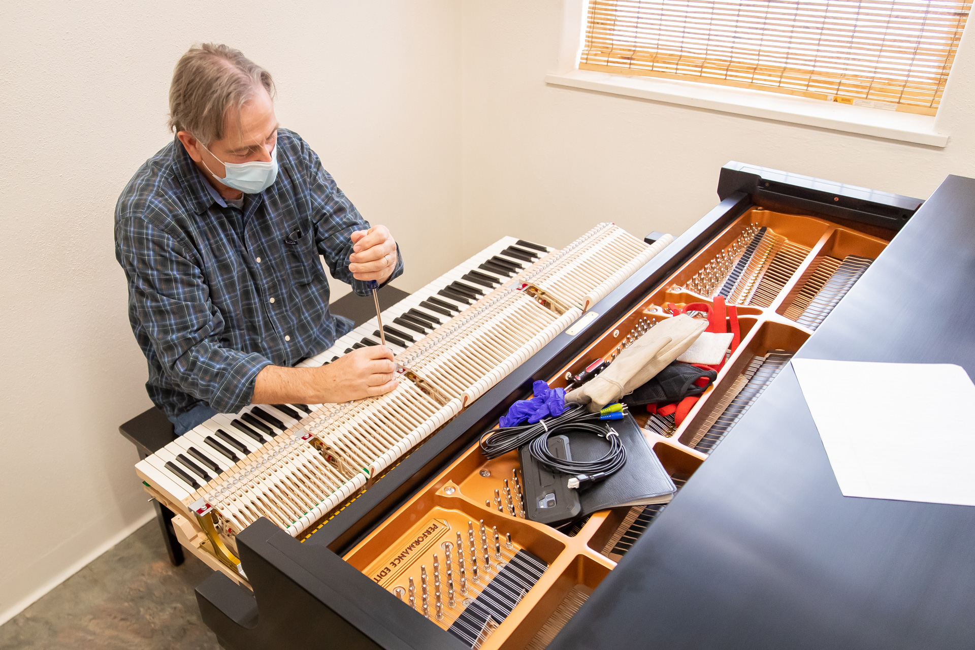 Tuning the pianos